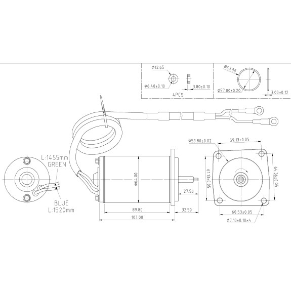 Moteur de trim Yamaha F75, F80, F90, F100 Cv