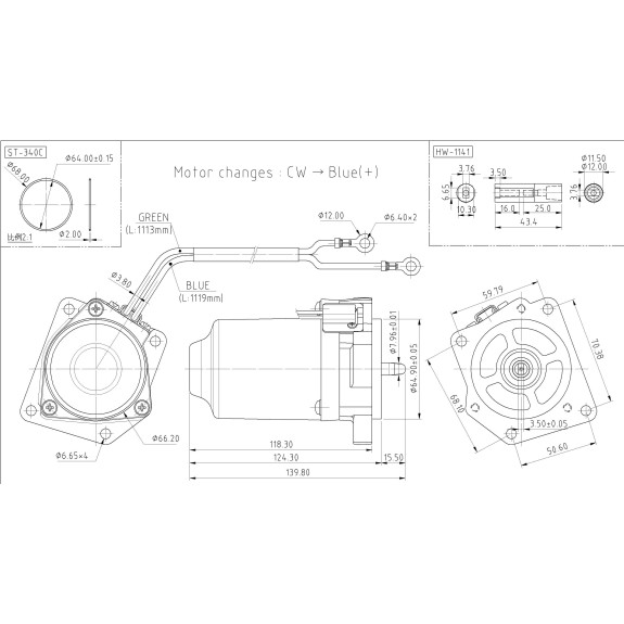 Moteur de trim Yamaha F75, F90 (05-08), Version Eco