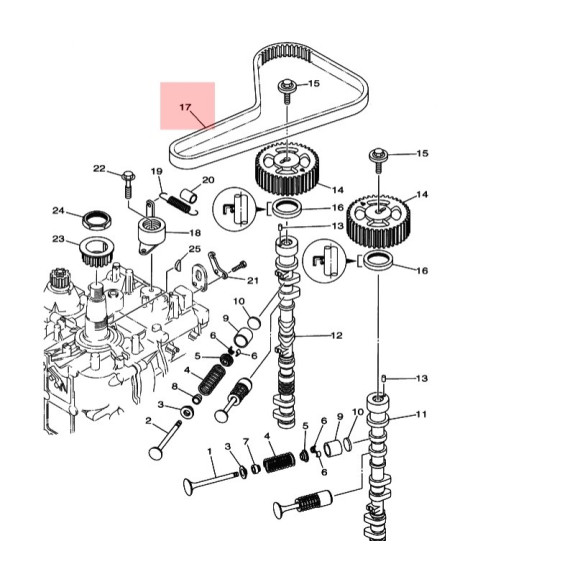 Courroie de distribution Yamaha F75, F80, F90, F100 et F115