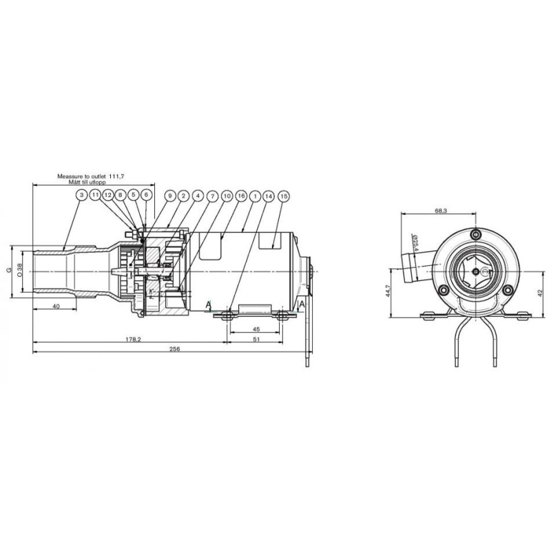 dimensions 10-24453-04 johnson pompe