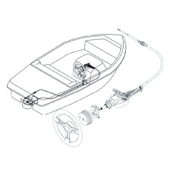 Câble de Direction Jet boat 12 pieds - TELEFLEX