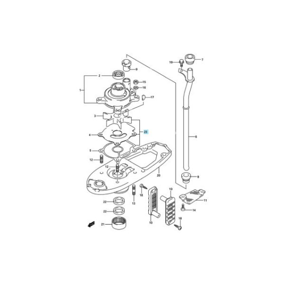 éclaté Kit turbine Suzuki DT20 à DT40