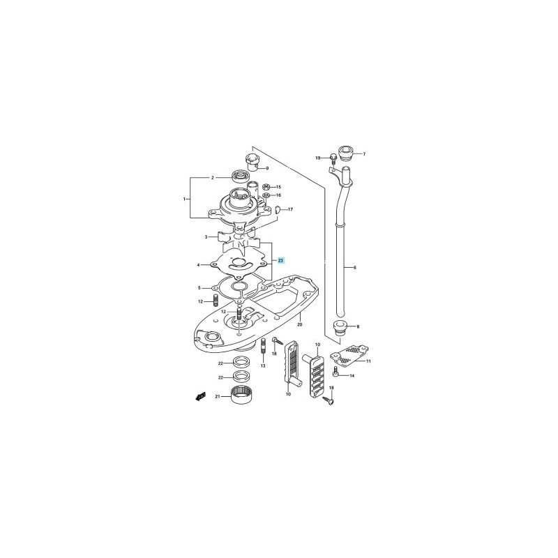 éclaté Kit turbine Suzuki DT20 à DT40