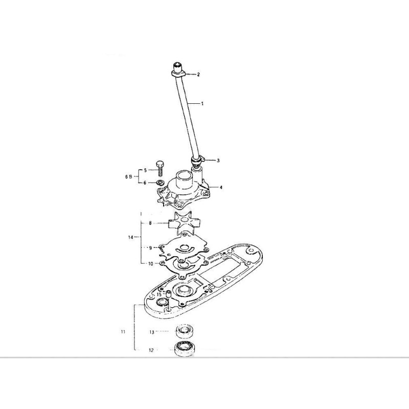 Eclaté turbine Suzuki DT55 et DT65, 2 temps
