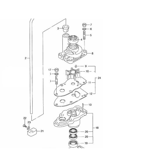 vue eclatée suzuki Dt4, DT5, DT6