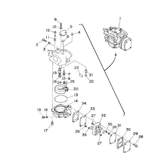 Kit carbu 3, 6 et 8 cv Yamaha