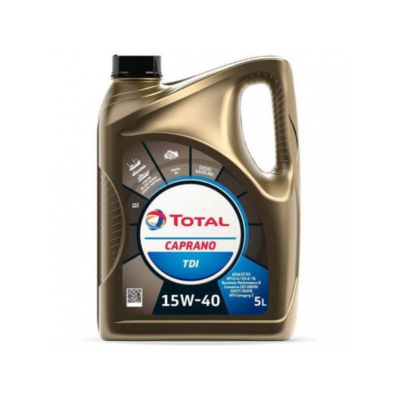Huile moteur 15W40 4 temps,  minérale 5 L Caprano TOTAL