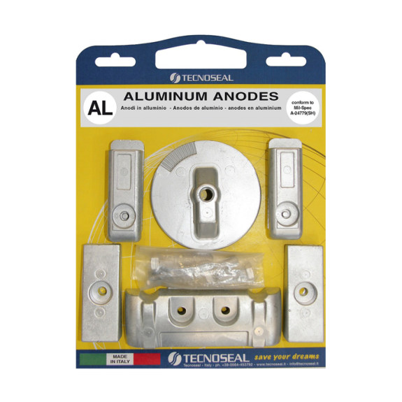Kit anodes aluminium embase Mercury Verado 6 cylindres