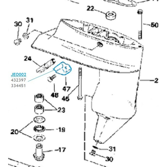 Kit révision 4-5 et 6cv - 4 temps Johnson Evinrude - PESCARO