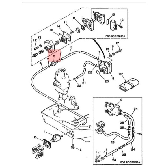Kit révision 4-5 et 6cv - 4 temps Johnson Evinrude - PESCARO
