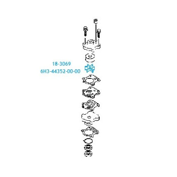 turbine Yamaha F40, F50, F60 et F70 cv, 6H3-44352-00 2
