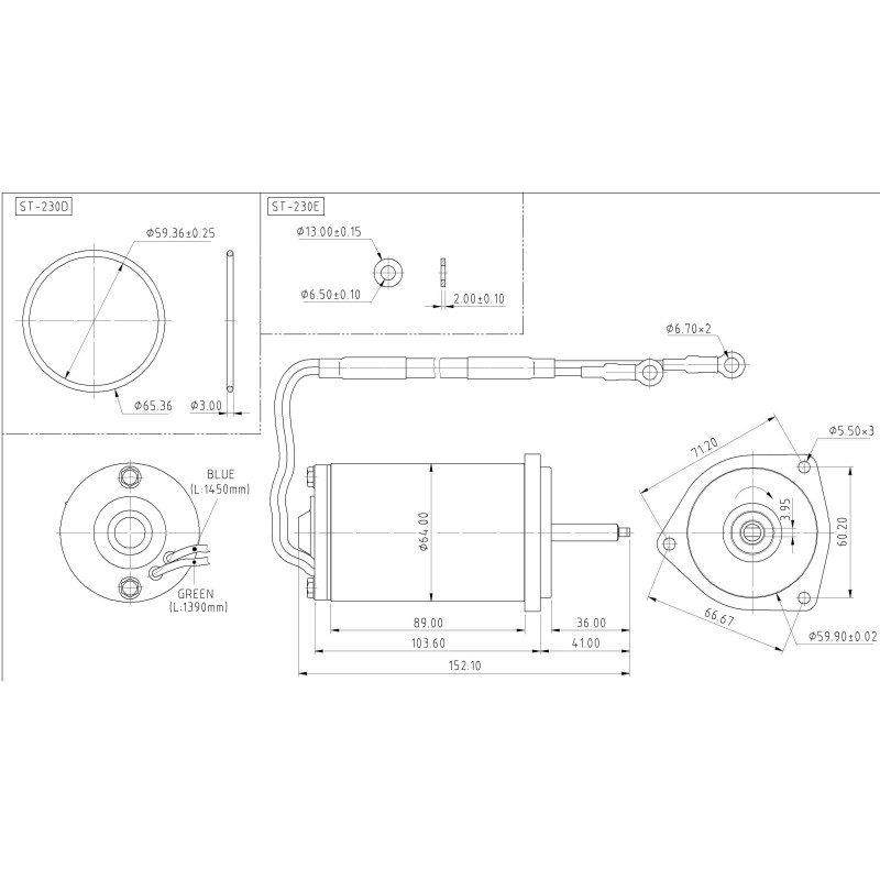 Moteur de Trim Yamaha F40, 40, 50 Cv (95-03)