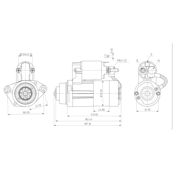 Démarreur Honda BF75, BF90, BF115, BF135, BF150