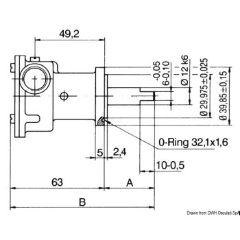 Pompe de refroidissement Nauco type FPR009 pour moteurs Nanni 2