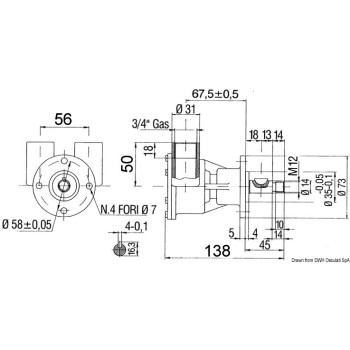 Pompe de refroidissement Nauco type FPR044 pour moteurs Nanni 2