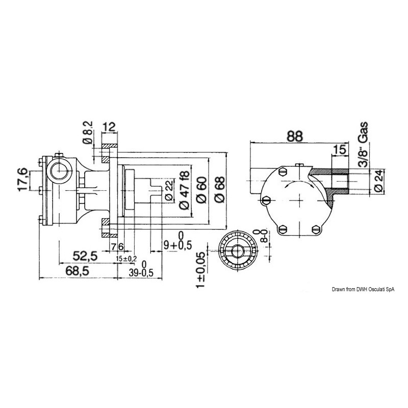Pompe NAUCO type FPR236 pour Volvo MD1 - MD2 -...