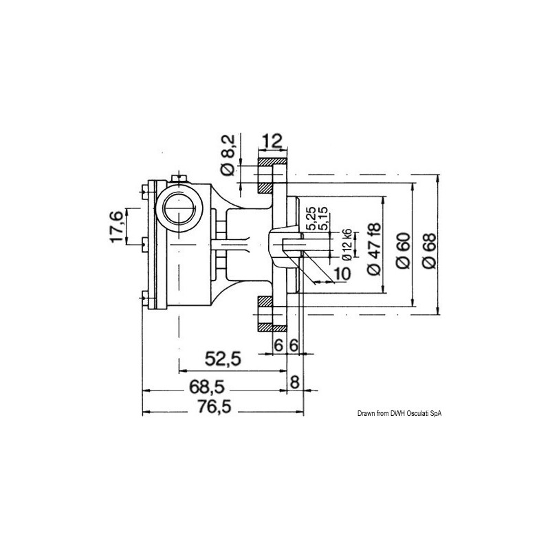 Pompe Nauco type FPR038-034 pour Volvo MD3 - MD17 et Lombardini