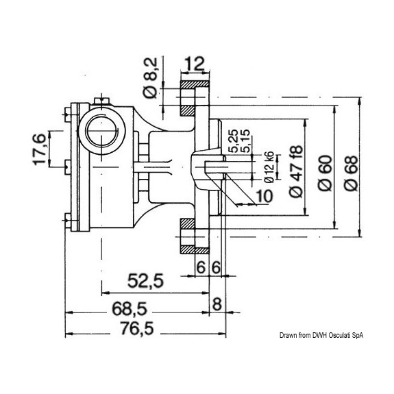 Pompe Nauco type FPR038-034 pour Volvo MD3 - MD17 et Lombardini