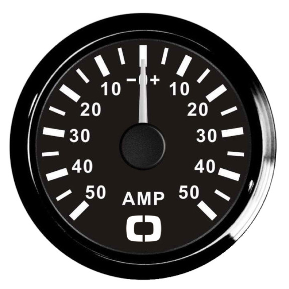 Ampèremètre avec shunt 50A 12/24V noir