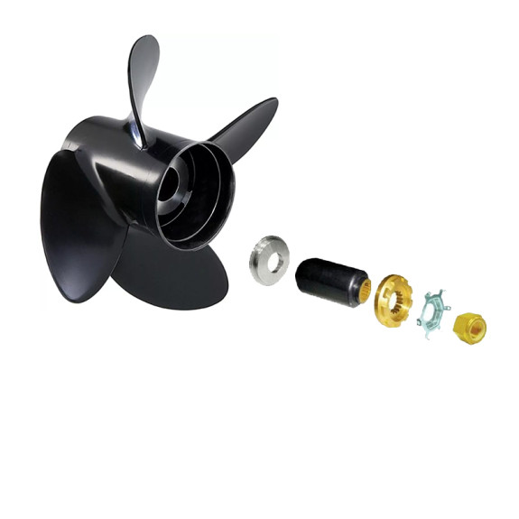 Kit Hélice aluminium RUBEX 4 pales et moyeu 12.75 x 19 - HONDA BF75 à BF130