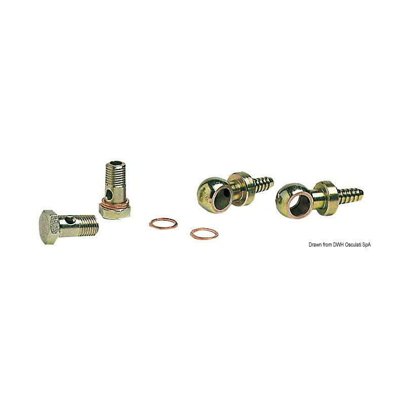 Kit raccords pivotant laiton 8 mm pour préfiltre gasoil Osculati