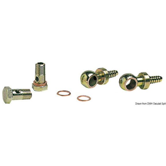 Kit raccords pivotant laiton 10 mm pour préfiltre gasoil Osculati