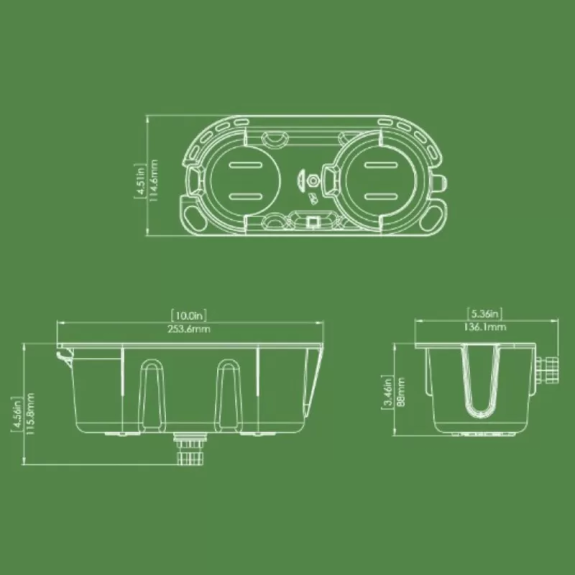 Rangement Stowpod RAILBLAZA - Dimensions