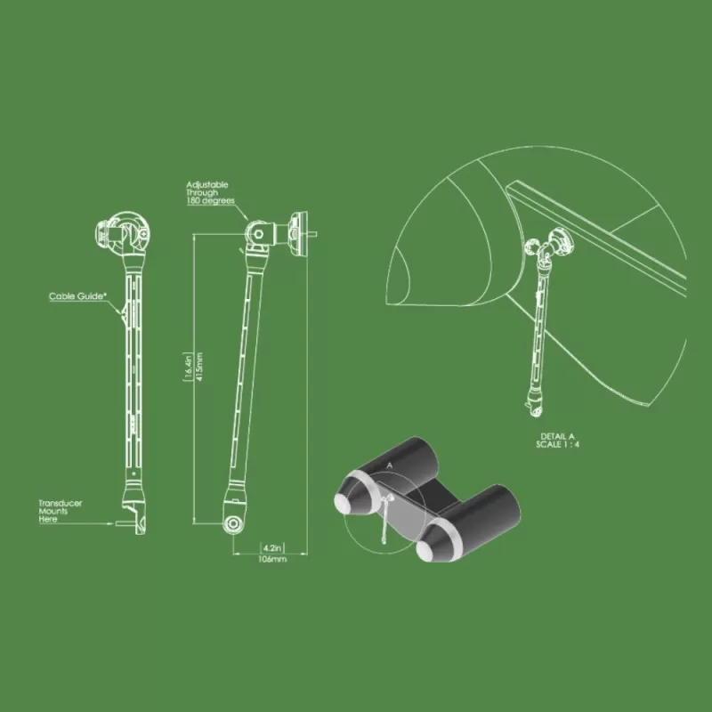 Support de sonde XL pour kayaks et semi-rigide RAILBLAZA