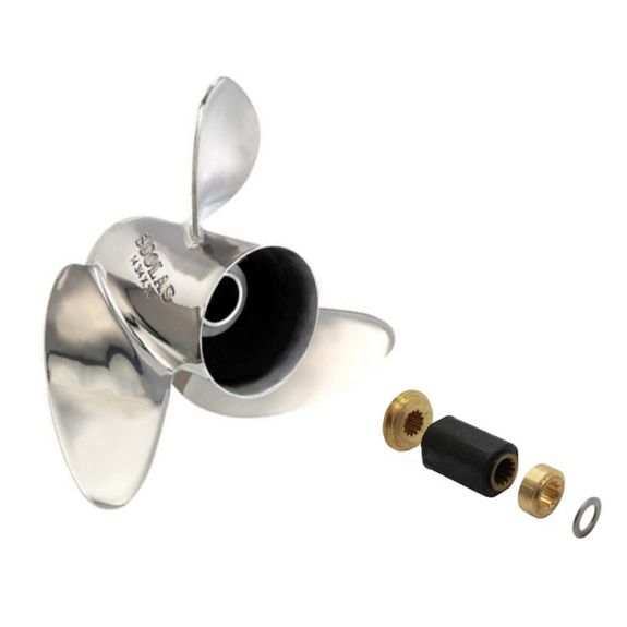 Kit Hélice INOX RUBEX L 3 pales et moyeu 15.5 x 17 - HONDA BF115 à BF250