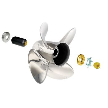 Kit Hélice Inox RUBEX HR 4 pales et moyeu 14.5 x 15 - Johnson / Evinrude 200 et 225 CV 4 temps