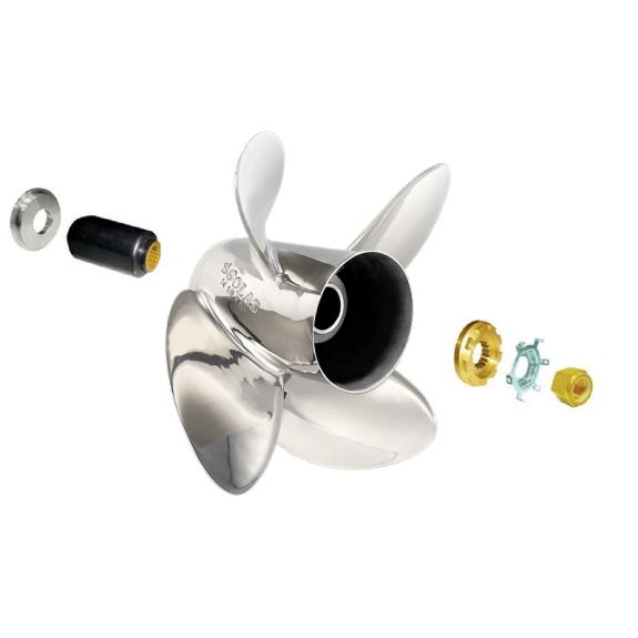 Kit Hélice Inox RUBEX HR 4 pales et moyeu 14 x 23 - Johnson / Evinrude 200 et 225 CV 4 temps