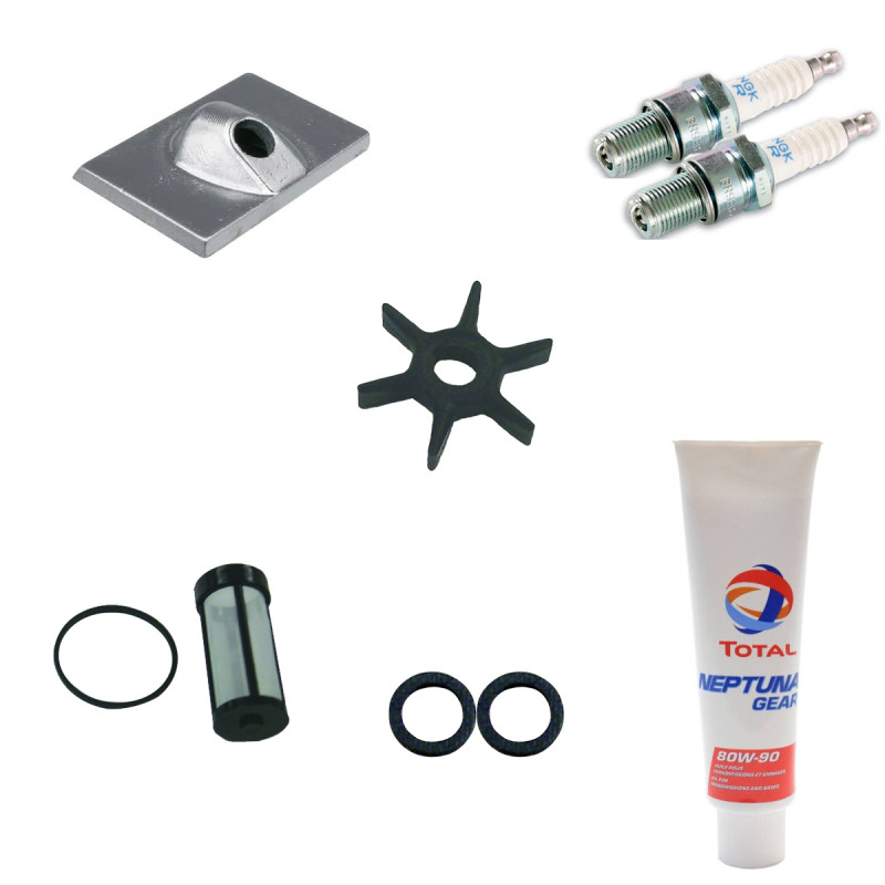 Kit de révision pour moteur Mercury 6 et 9.9 CV 2 cylindres 2 Temps jusque 1996 - PESCARO