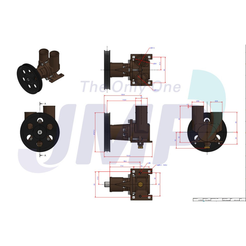 Pompe de refroidissement pour Volvo D3 - 110-140-150-170-200-220 - JMP