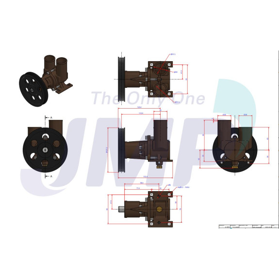 Pompe de refroidissement pour Volvo D3 - 110-140-150-170-200-220 - JMP