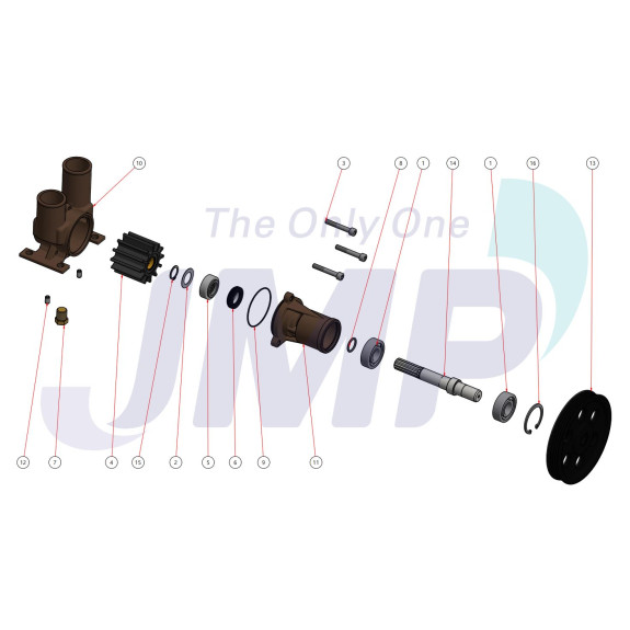 Pompe de refroidissement pour Volvo D3 - 110-140-150-170-200-220 - JMP