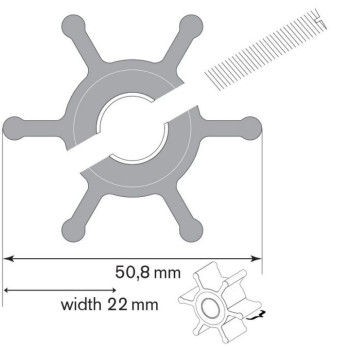 Turbine JMP Moyeu avec axe 6 pales pour pompe JMP VP0010DA et DB 2
