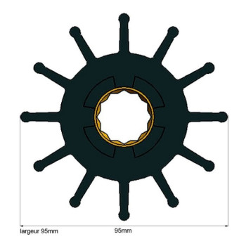 Turbine JMP Moyeu 12 cannelures 12 pales - 8326-01 - Volvo Penta D12 2
