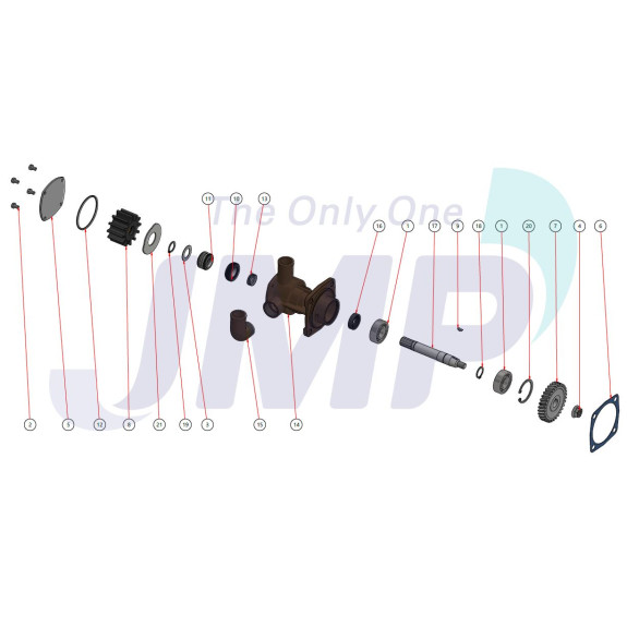 Pompe à eau de mer JPR-YM04JHA pour Yanmar 3JH, 4JH3, 4JH4 - JMP