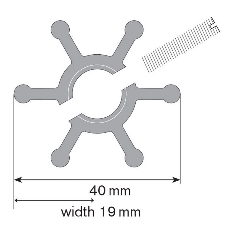 Turbine JMP Moyeu avec axe 6 pales - 7000-01