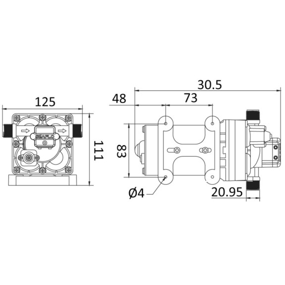 Groupe d'eau 24V à vitesse variable - 18.9L / min - 5 soupapes - SuperFlow