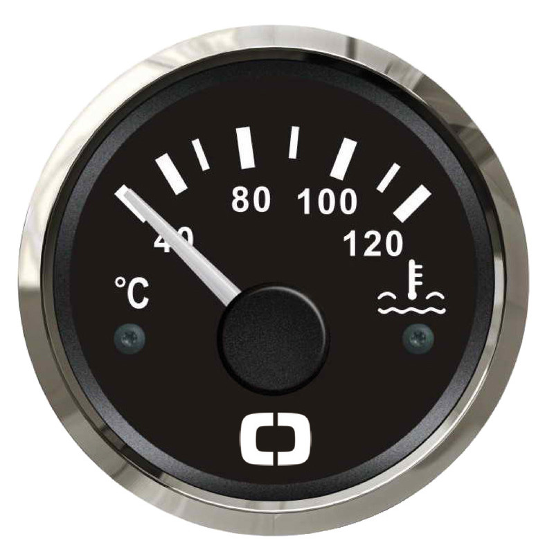 Jauge de température 40 - 120°C noire cerclage chromé