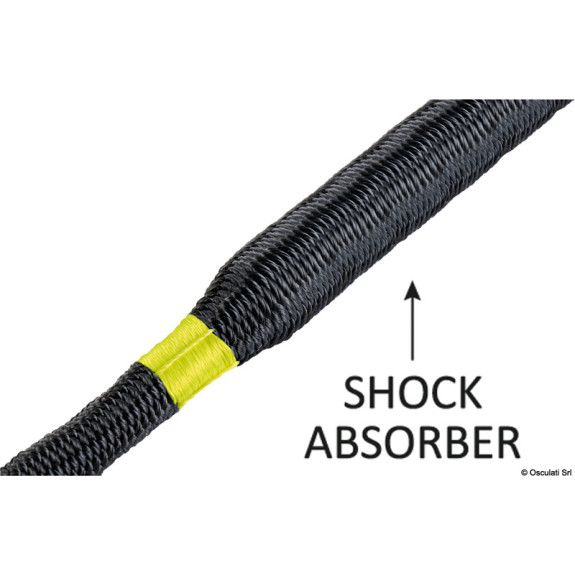 Amarre oeil épissé 14 mm x 10 mètres avec amortisseur intégré