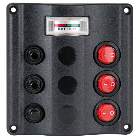 Tableau électrique Wave 3 interrupteurs + 1 Voltmètre