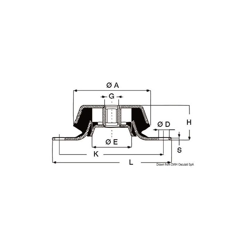 Support antivibration acier galvanisé 100 kg