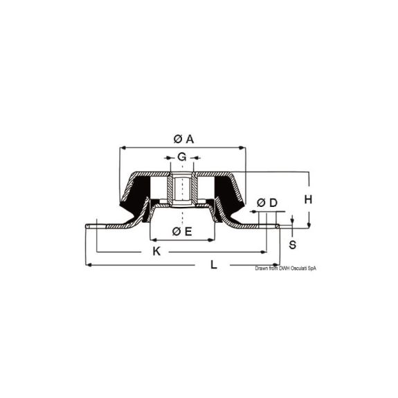 Support antivibration acier galvanisé 200 kg