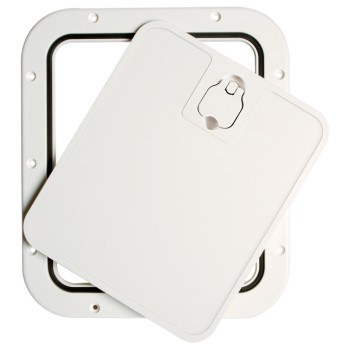 Trappe d'inspection à façade amovible blanche – 305 × 355 mm – Luran résistant aux UV