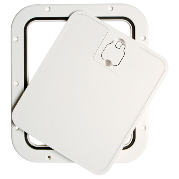 Trappe d'inspection à façade amovible blanche – 305 × 355 mm – Luran résistant aux UV