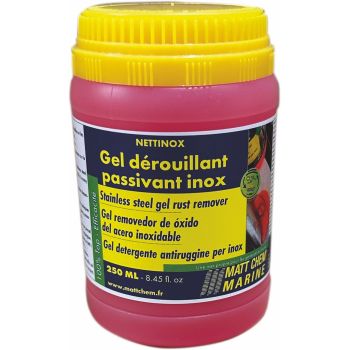 Gel dérouillant nettoyant passivant inox Nettinox – 250 ml – triple action sans action mécanique – pouvoir couvrant 2 m² – Matt 