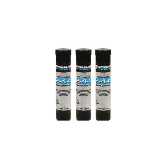 Graisse marine 2-4-C avec PTFE 85 g – lot de 3 cartouches – NLGI 2 base lithium – Quicksilver