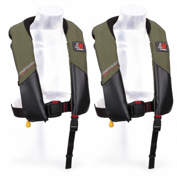Pack 2 gilets gonflable automatiques spécial pêche Kingfisher 150N - Kaki